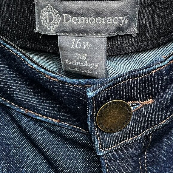 Democracy 16W Ab Technology Ankle Jeans Blue Distressed Slimming Fit - Picture 2 of 13